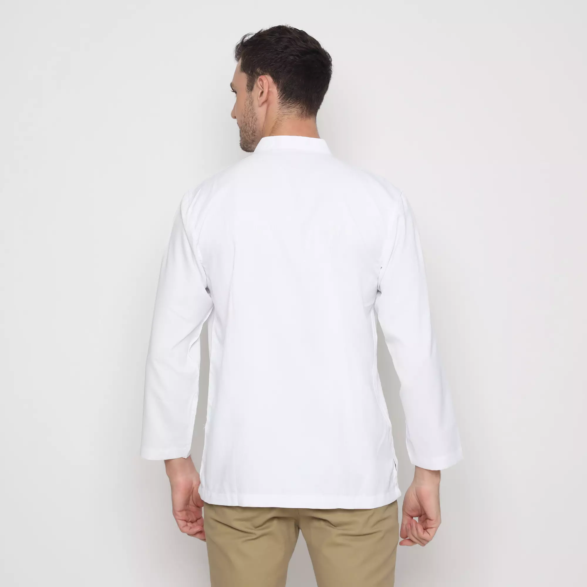 Platini Kemeja Koko Pria Lengan Panjang Katun Putih 961241