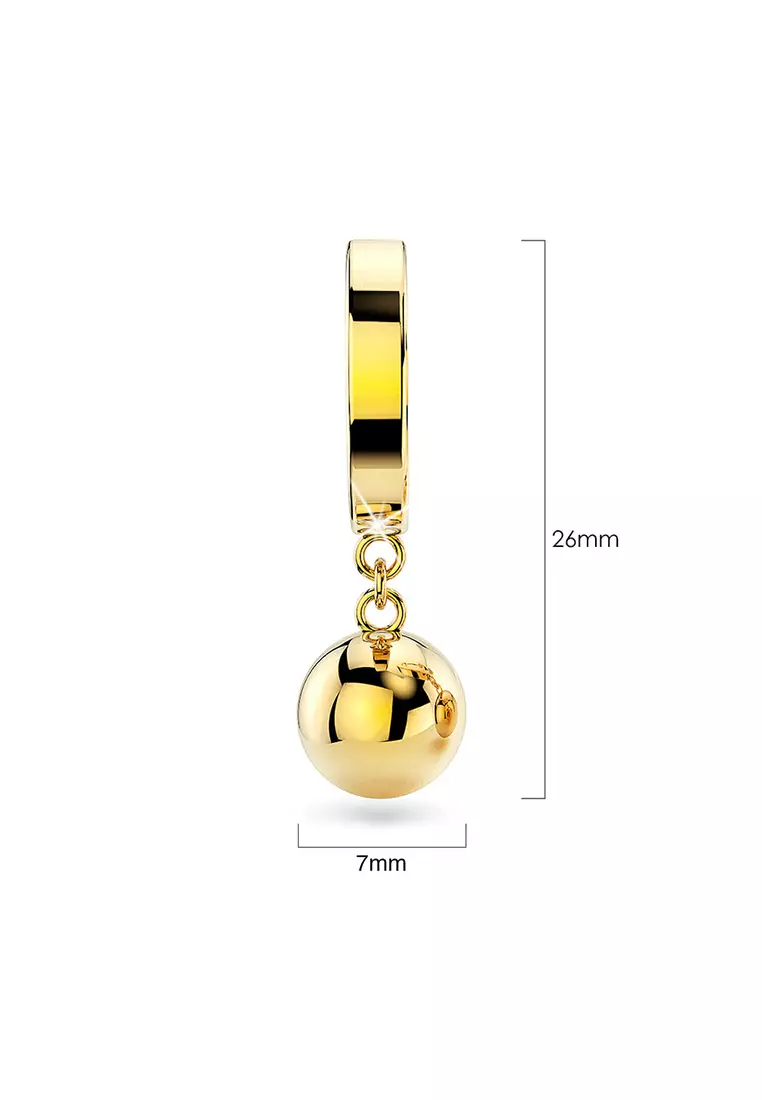 Brilliant Ball Huggies Earrings/Gold