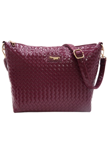 STRAWBERRY QUEEN 紅色 Strawberry Queen Flamingo Sling Bag (Rattan Z, Shiny Maroon) BC2D1AC27CF041GS_1