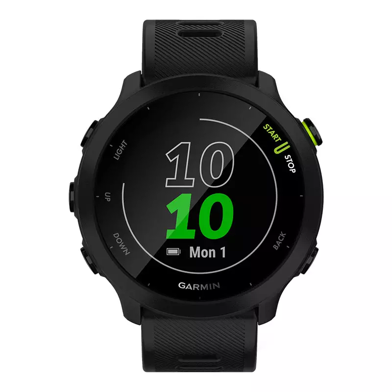 Jam Tangan Unisex Garmin Forerunner 55 010-02562-5A / 010-02562-50 Smartwatch Digital Dial Black Rubber Strap