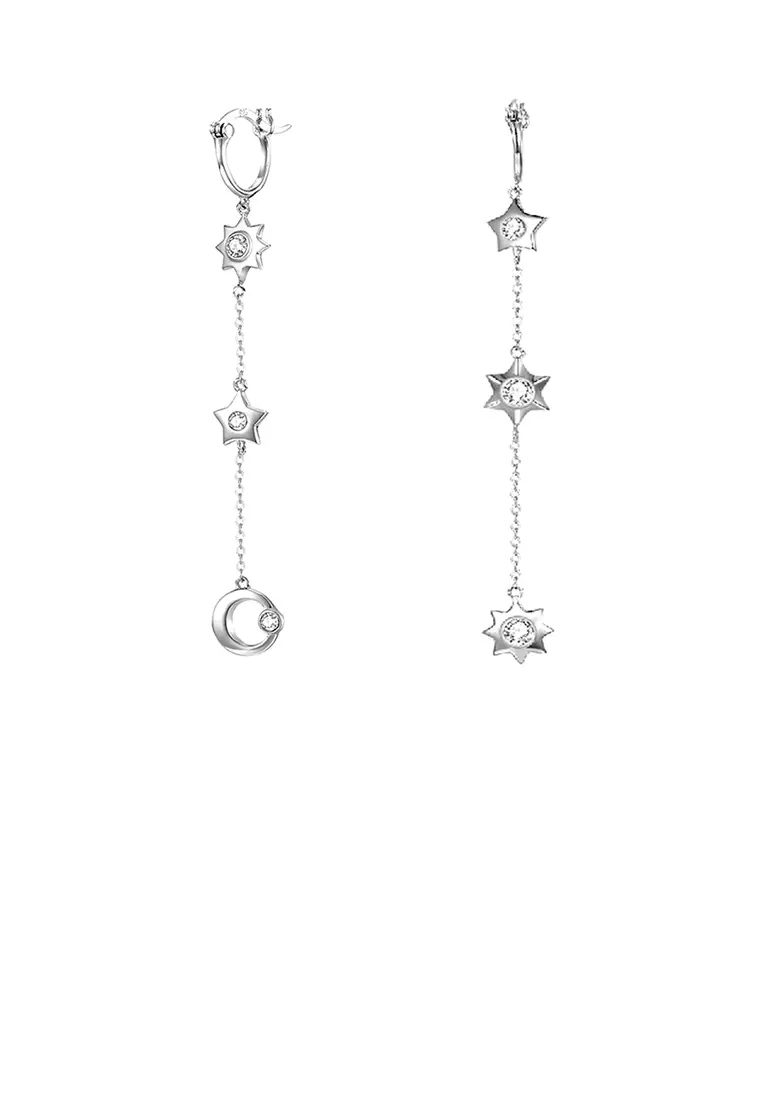 Dangle star top earrings silver