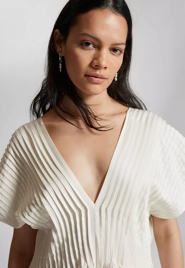 Pleated Midi Kaftan Dress