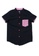 Mini Moley navy Seashell Print Pocket Mandarin Collar Short Sleeve Shirt 80DD8KA3146646GS_3