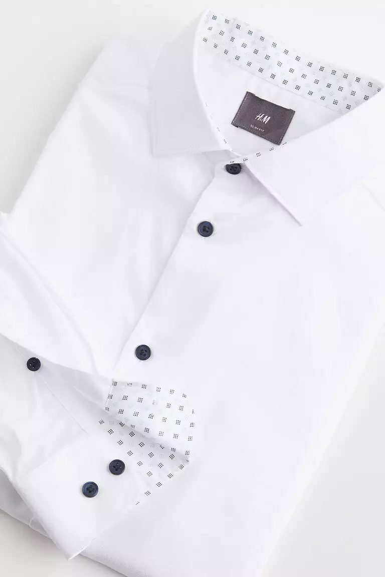 Jual H&M Slim Fit Premium cotton shirt Original 2023 ZALORA Indonesia