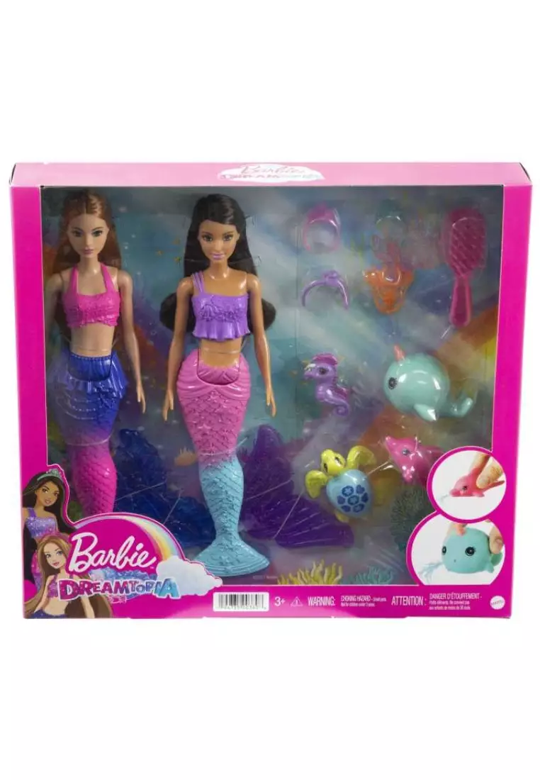 Buy Barbie Barbie Mermaid Set With Brunette Dolls, Sea Pet - Main Image
