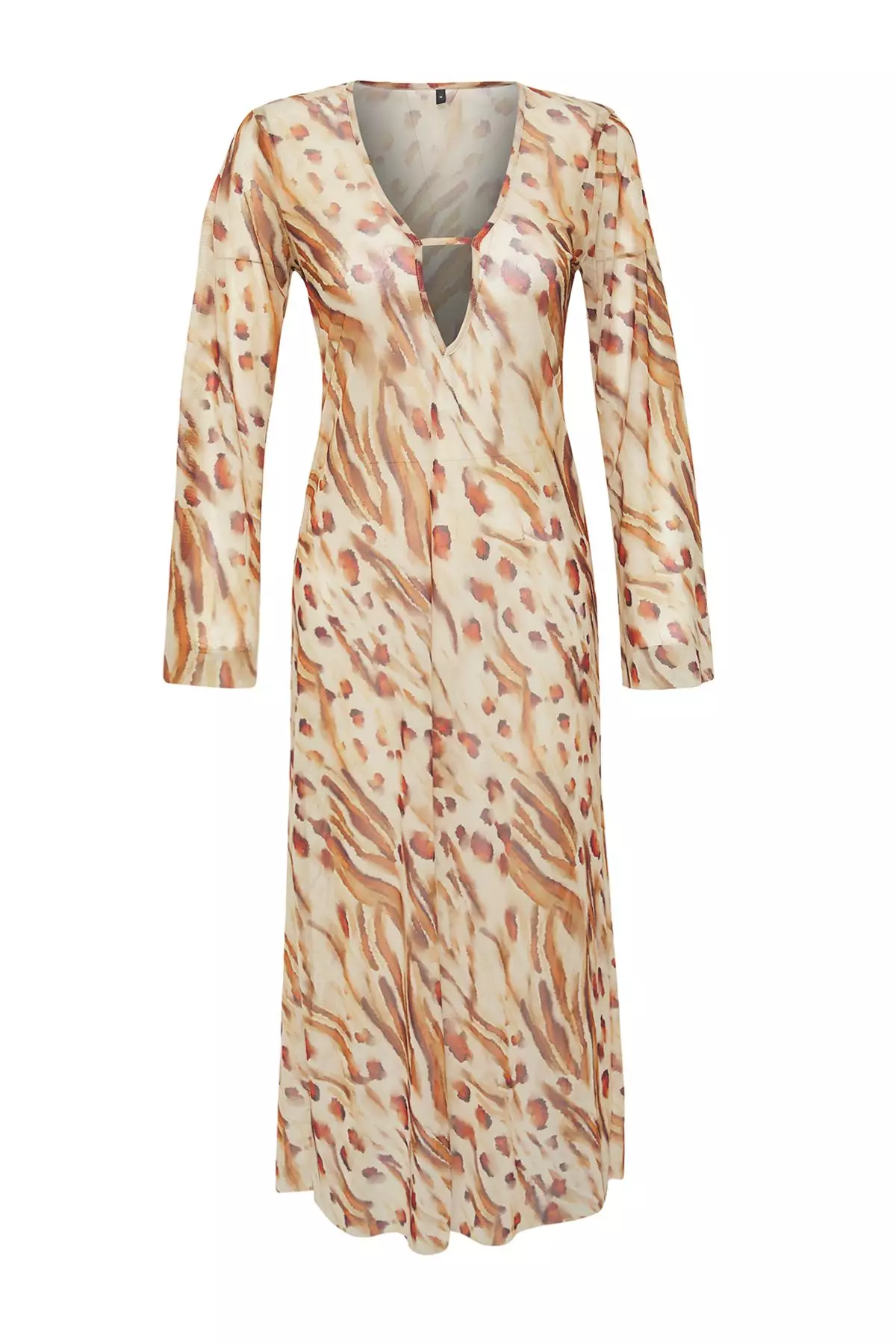 Leopard Print Maxi Woven Beach Dress TBESS25EL00116