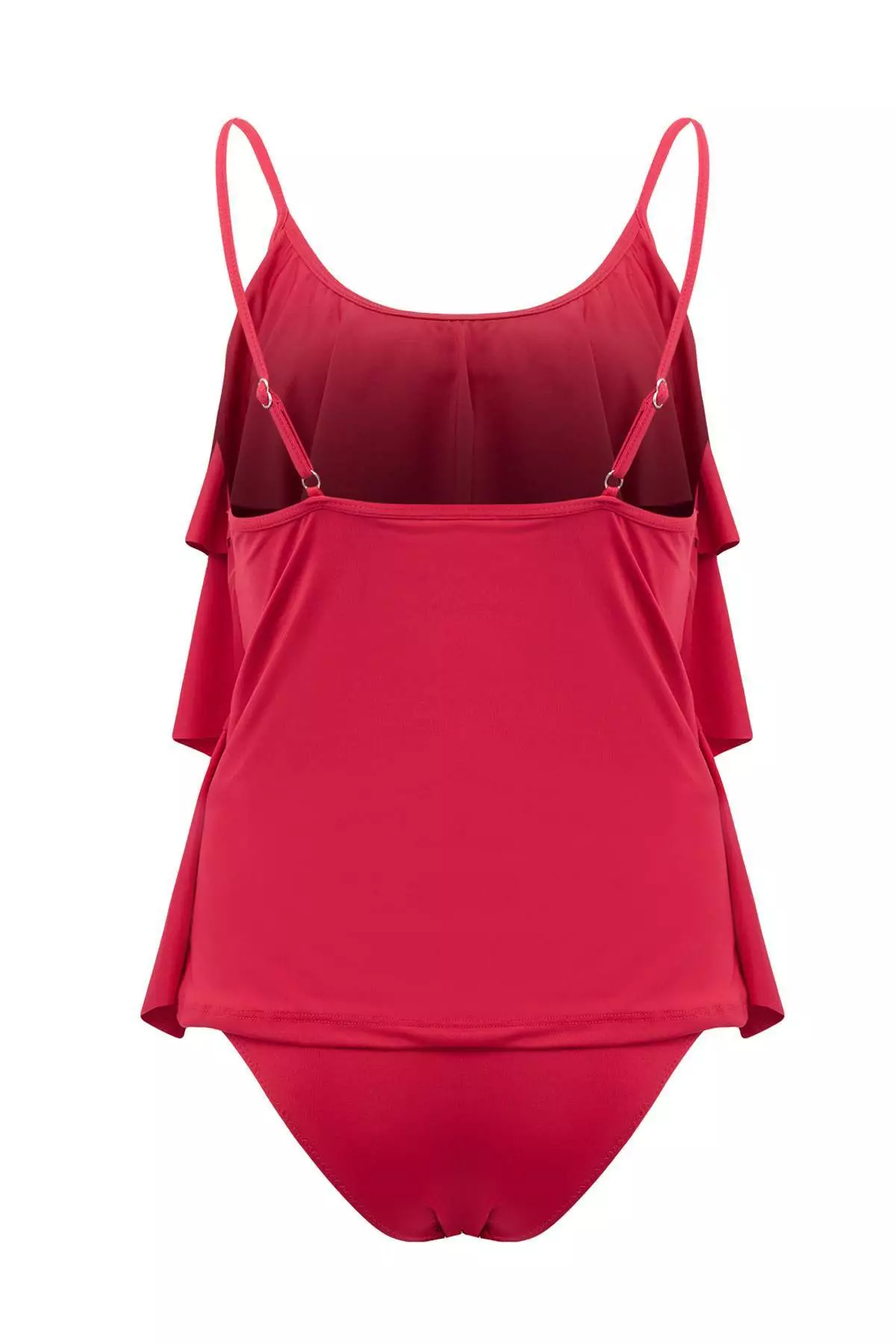 Burgundy Flounce Tankini Bikini Set Tbess25Ma87
