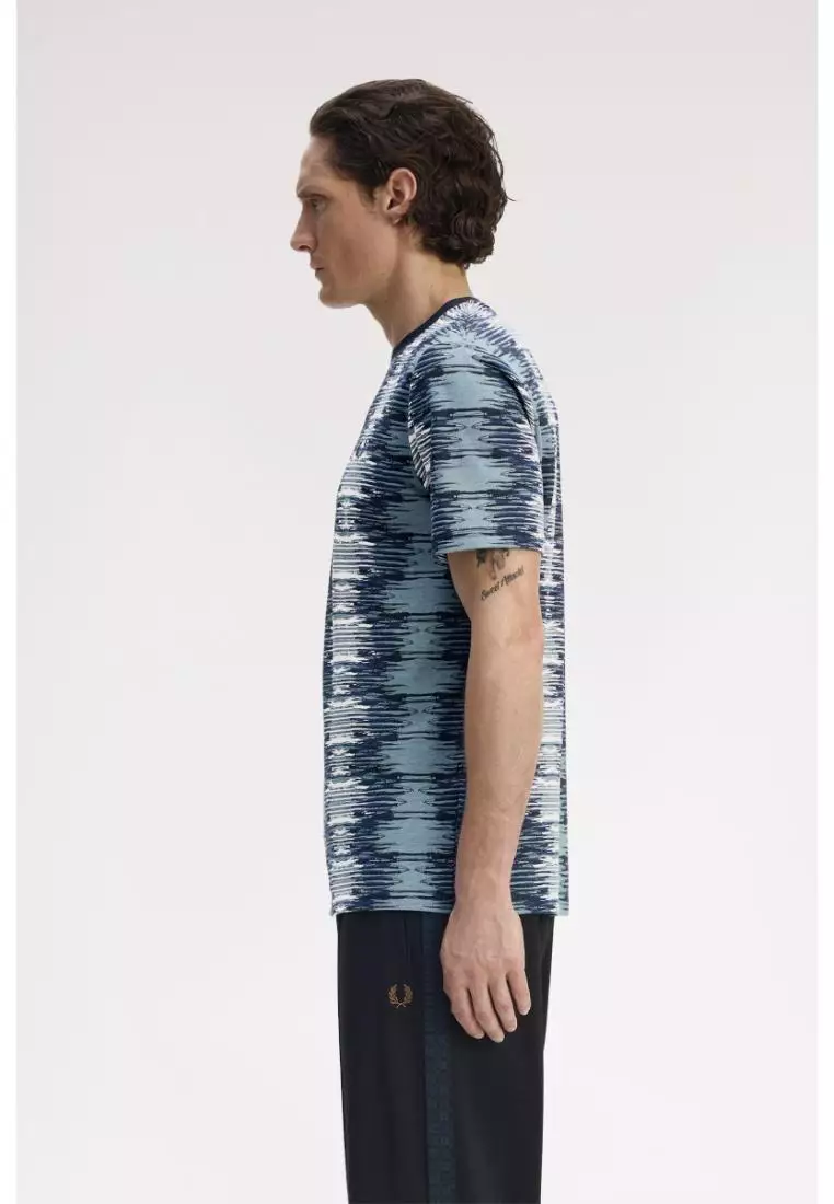 Fred Perry M1756 Soundwave Glitch T-Shirt (Stockport Blue)