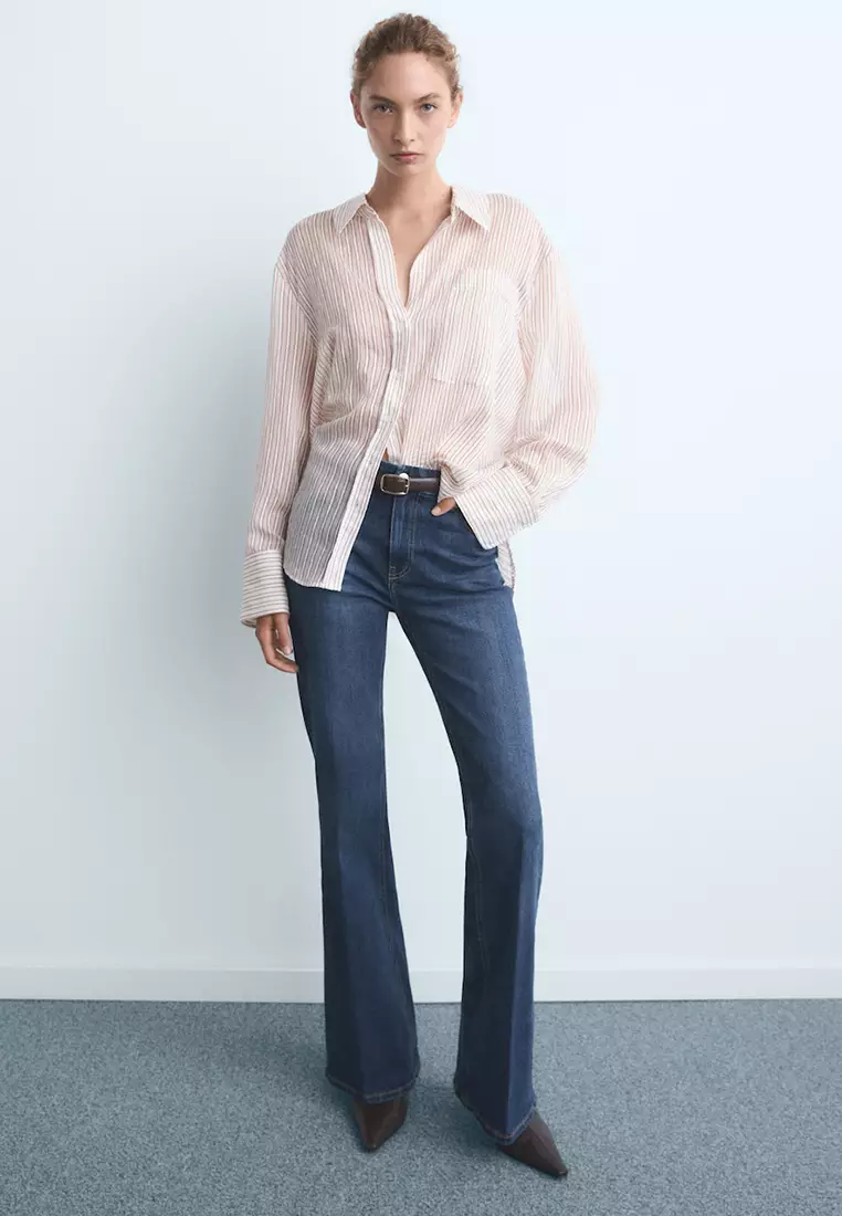 Violet Flared High-Rise Jeans