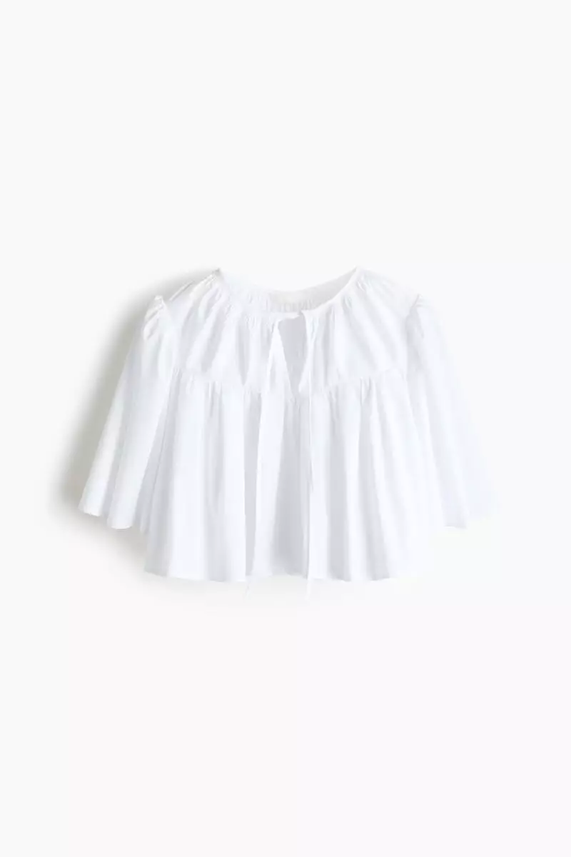 Cropped cotton blouse