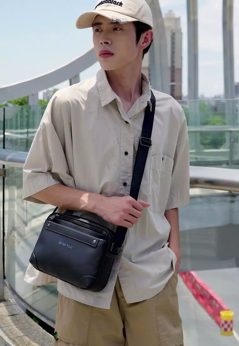Men's Sling Bag / Crossbody Bag - Black