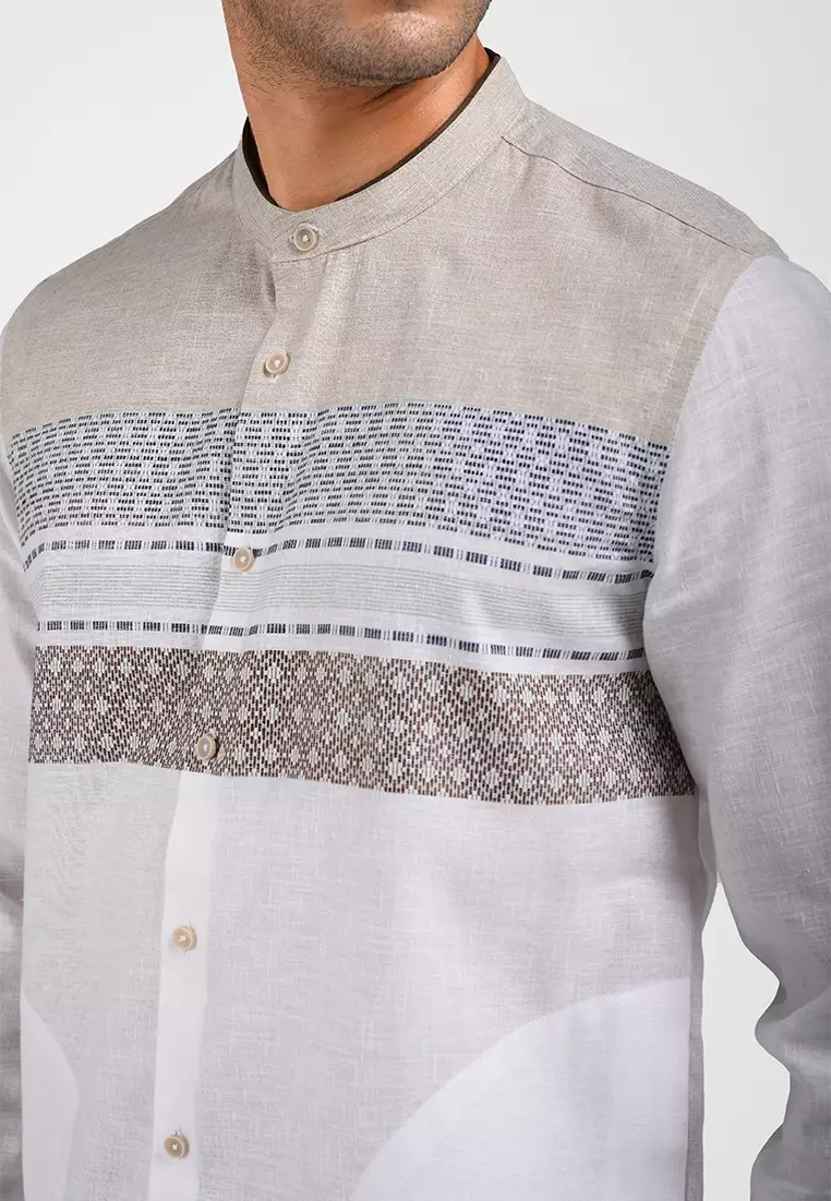 MOC Kemeja Koko Lengan Panjang Pria AYUB-WHITE
