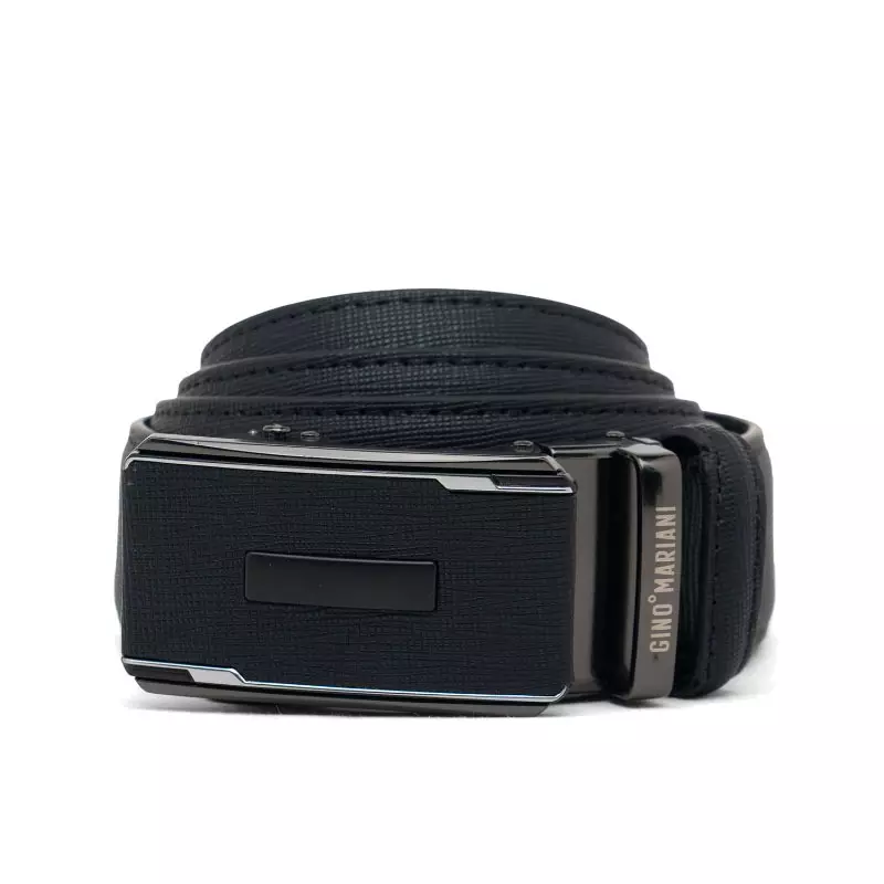 Gino Mariani Fiero Buckle Belt Kulit Pria Black