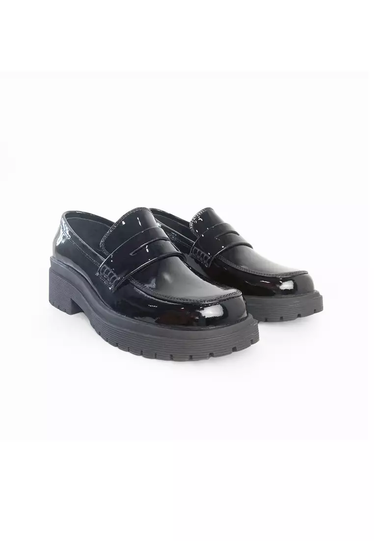 Athena Black Penny Loafers
