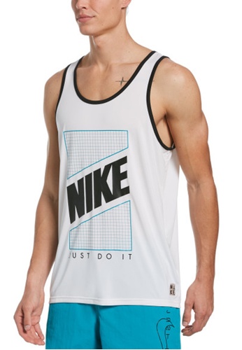 Nike white Nike Swim Men's Grid Tank Top 0E204US7541933GS_1