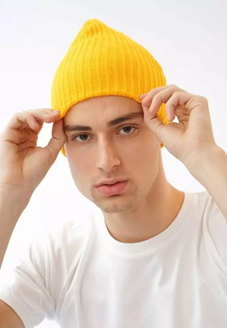 Houseofcuff Topi Kupluk Beanie Hat Polos Topi Gunung Kuning Mustard