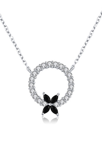 A-Excellence black Premium Elegant  Black Silver Necklace F44DFAC697DE47GS_1
