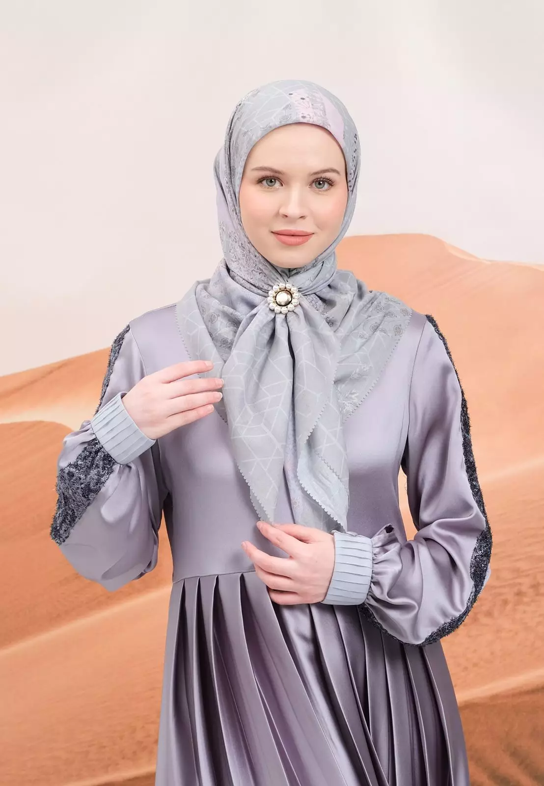 Dilara Printed Scarf | Hijab Segi Empat Motif