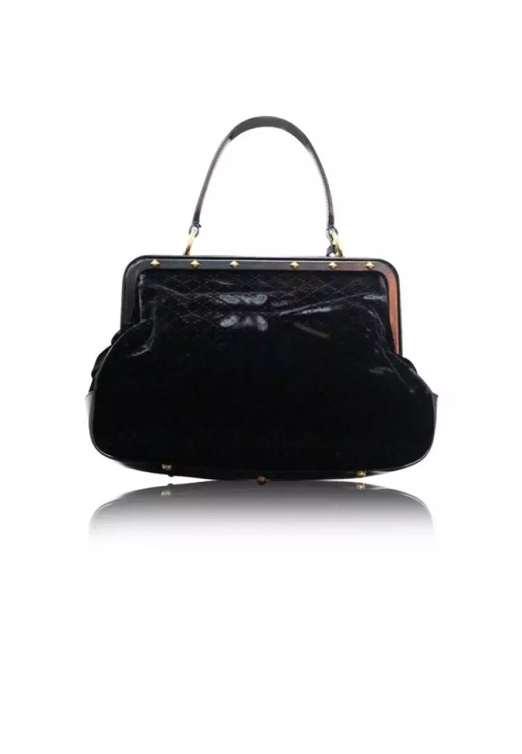 Gucci black sales velvet clutch