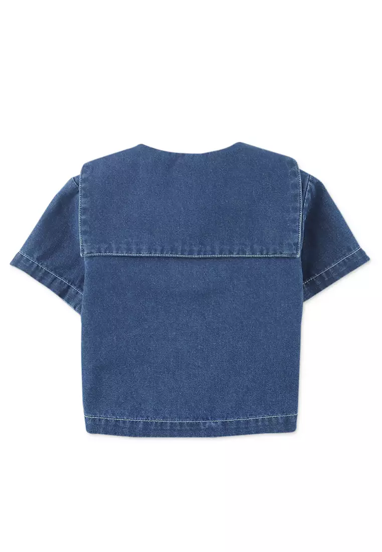 Baby Romeo Button-Down Shirt With Sailor Collar