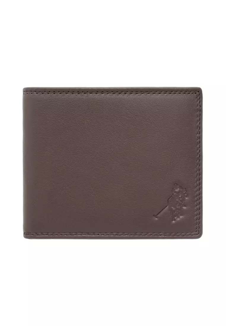 U.S. Polo Assn. Bi-Fold Wallet with Logo Embossed For Men (Brown, OS)