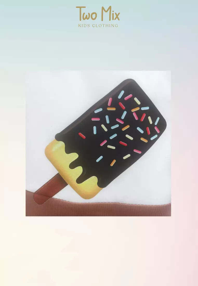 TWO MIX - Baju Anak Perempuan Print Donut - Dress Anak Gratis Tas Donut Lucu 1-8 Tahun 4297