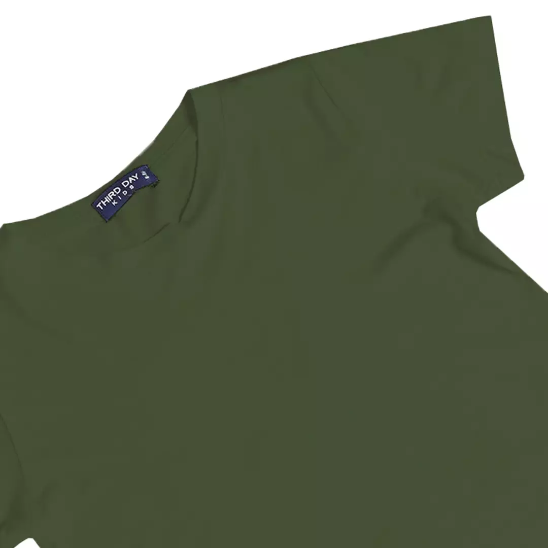 KU031 kaos anak boy girl polos hijau army