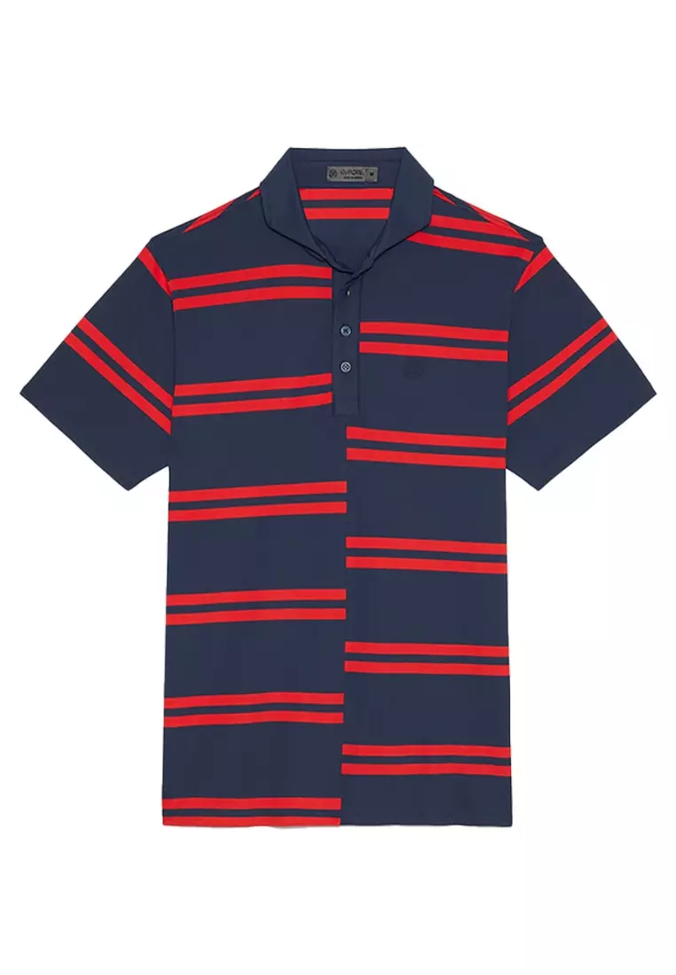 G/FORE Men's Offset Stripe Tech Pique Polo