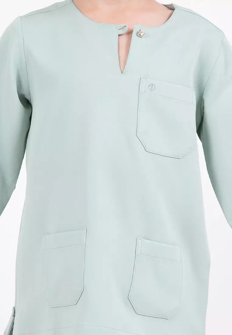Alain Delon Slim Fit Baju Johor Ayah Anak Sedondon set - 19024504B-45DustyGreen