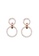 CELOVIS white and gold CELOVIS - Gloria Double Circle Zirconia Drop Earrings in White 189F1ACBBCB23DGS_1