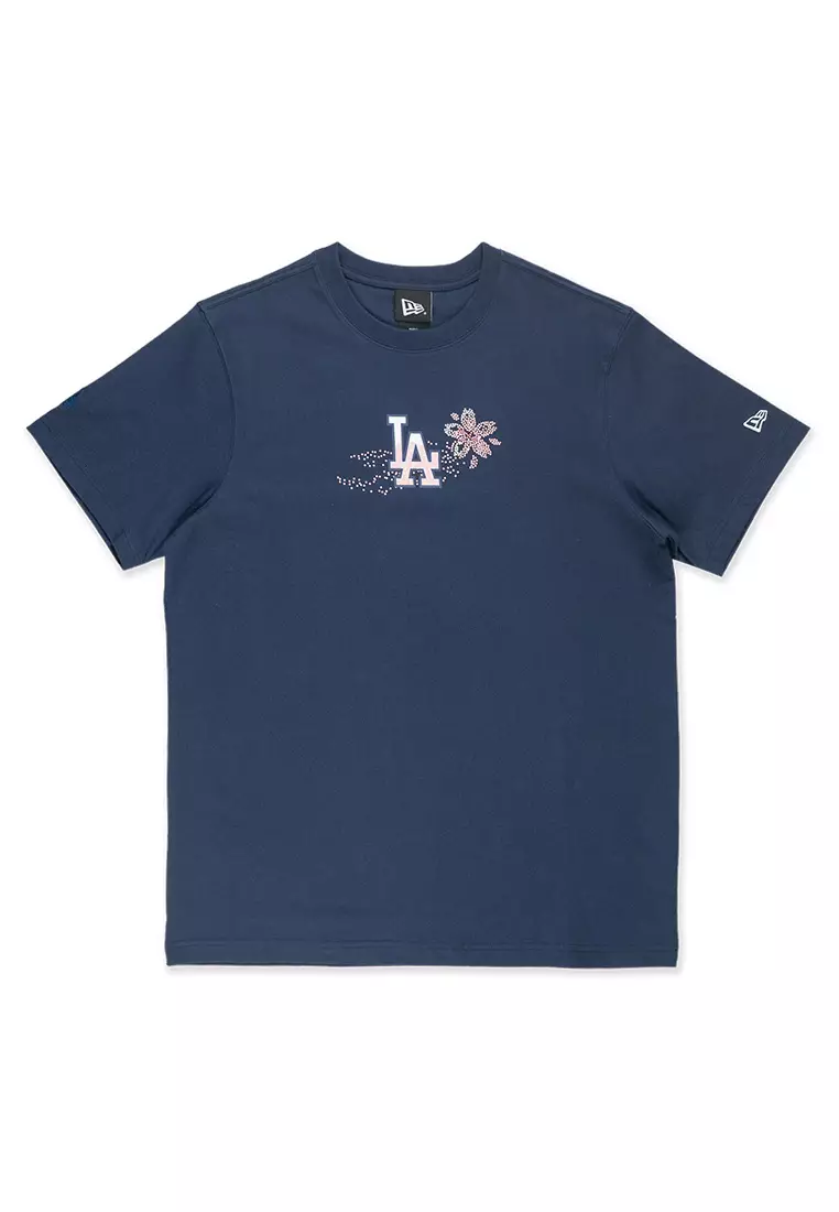 NE Los Angeles Dodgers MLB Floral Oceanside Blue Short Sleeve T-Shirt