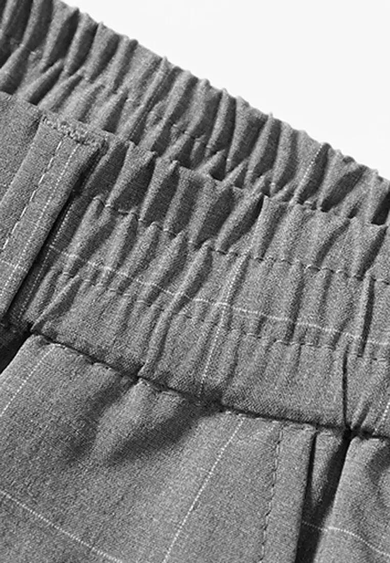 Slim Fit Check Suit Trousers