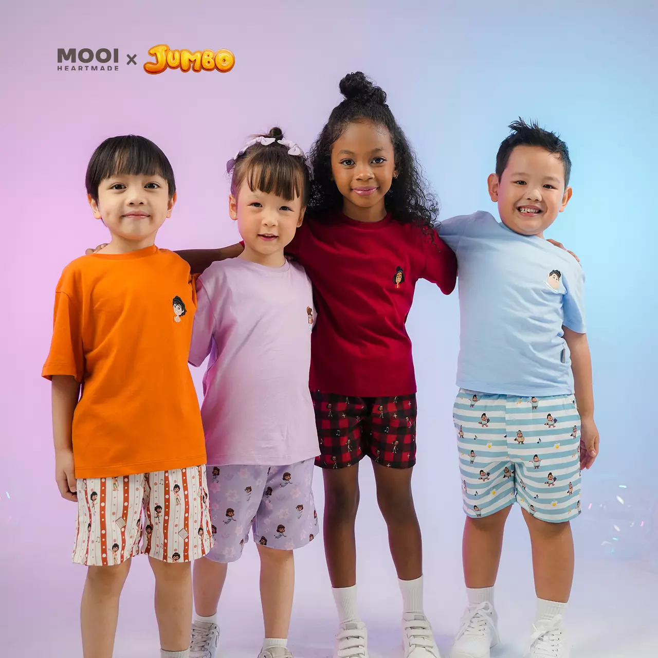 Mooi x Jumbo Setelan Anak T-Shirt Playset - Orange Brick