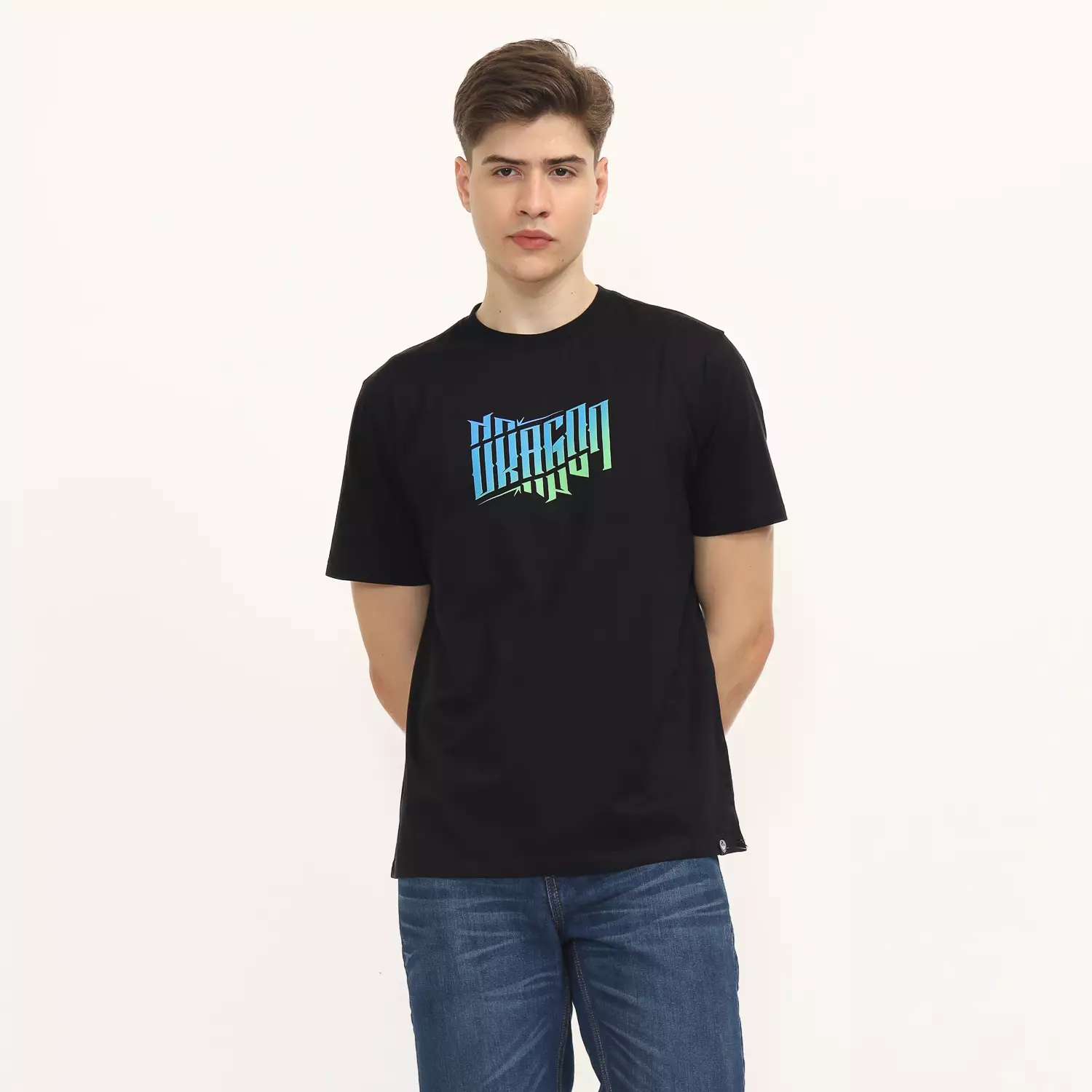 Dragon Kaos Lengan Pendek Machine Canvas Men Tee Black Planet Surf