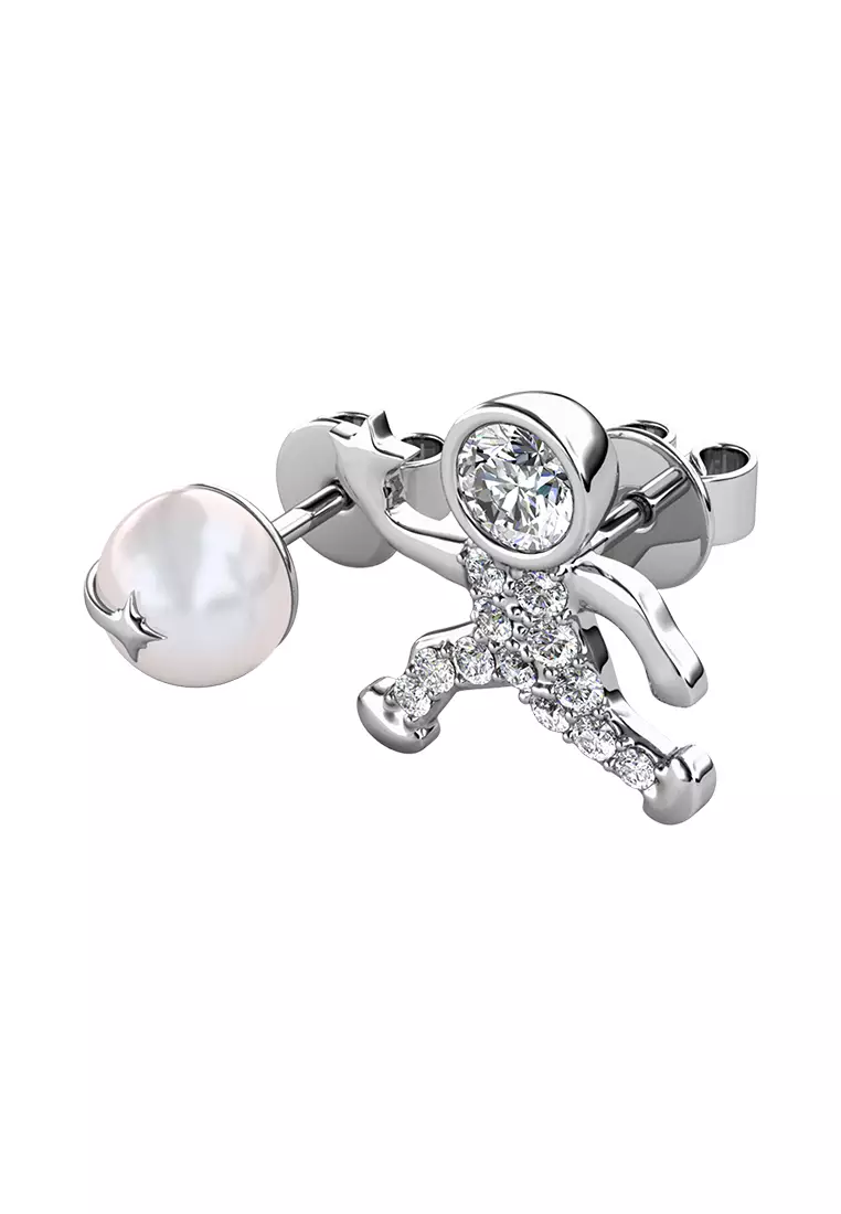 Astronaut Earring WG - Anting Crystal by Her Jewellery