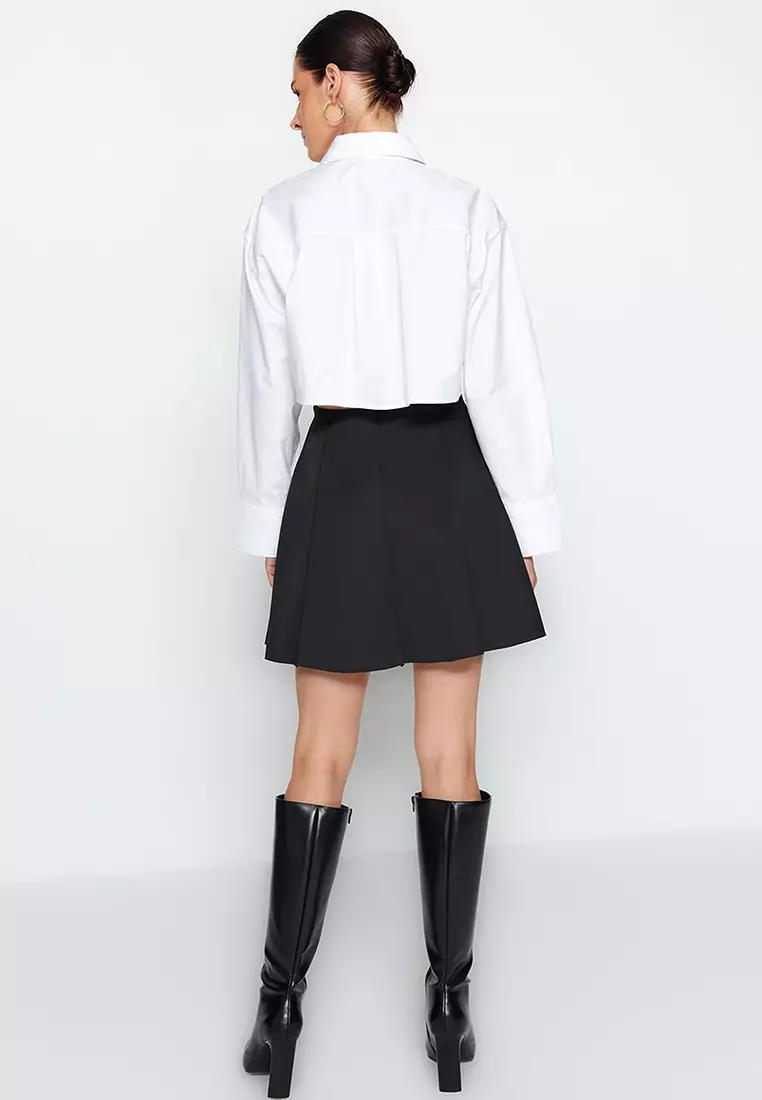 White leather skater on sale skirt