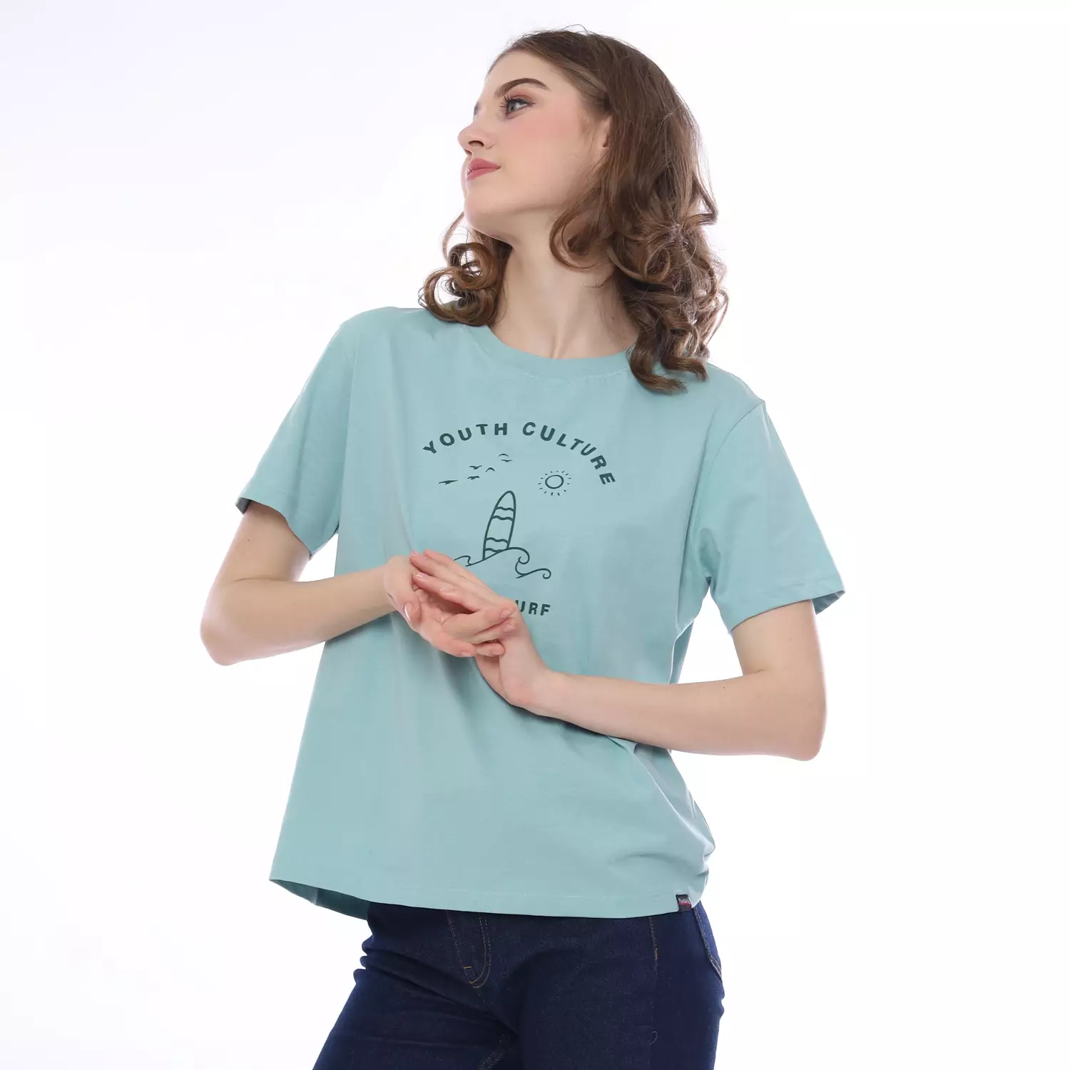 Planet Surf Clothing Kaos Lengan Pendek Wanita Selly Bassic Tee 231A Planet Surf