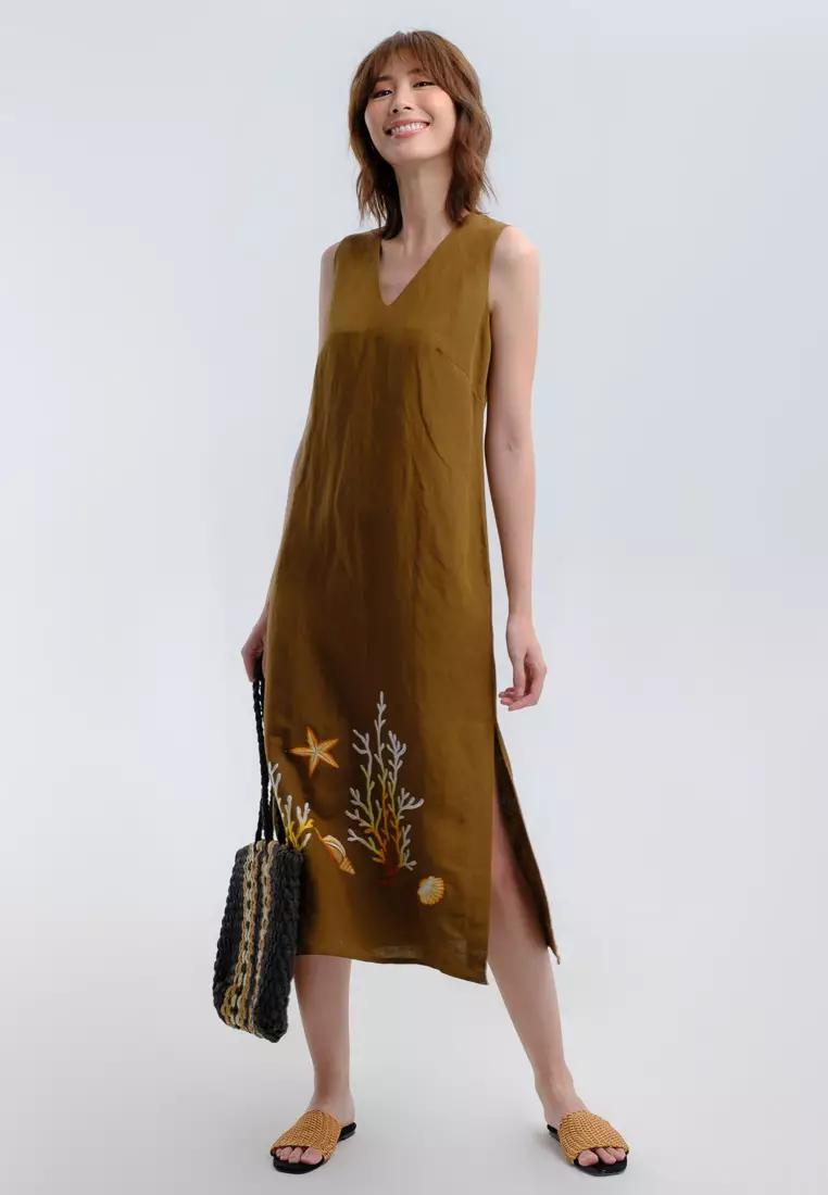 Scent of Summer Midi Linen Dress