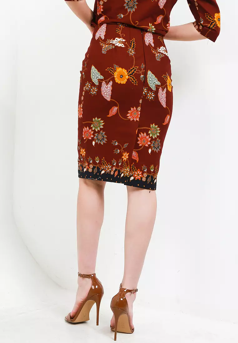 Skirt Pencil High Waist+Tricot Waffel