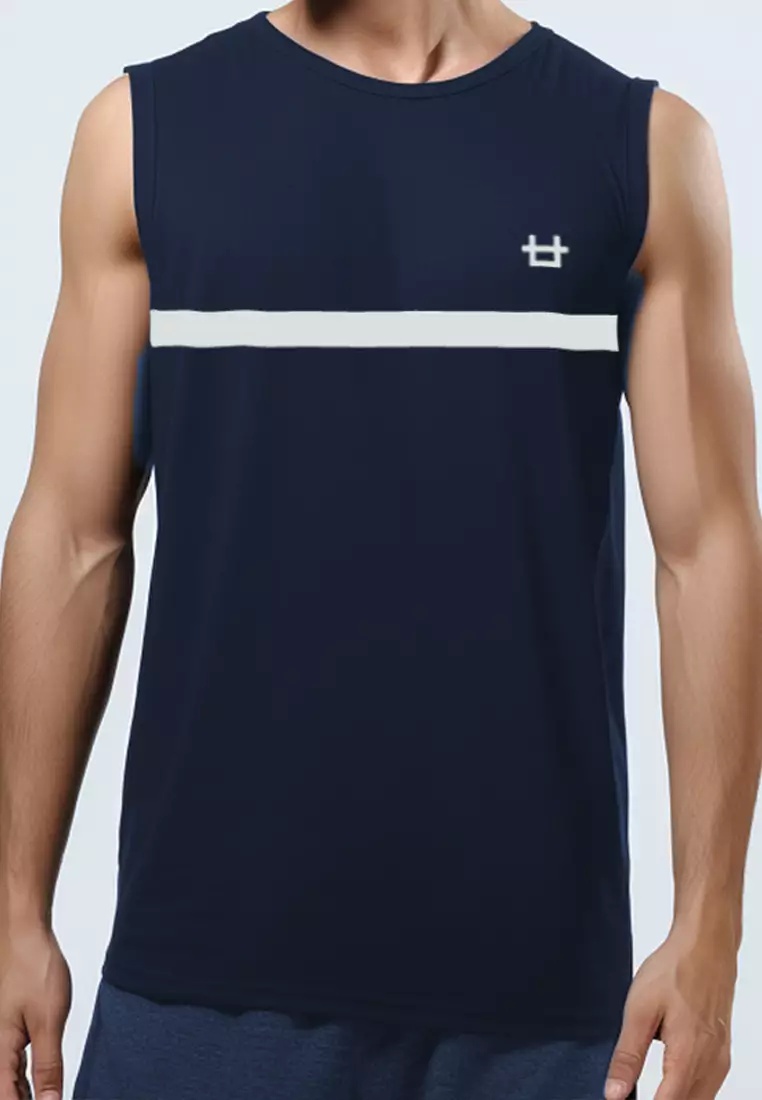 MTI57 Kutung Pria Casual SVN Thickblock Logo Chest Navy