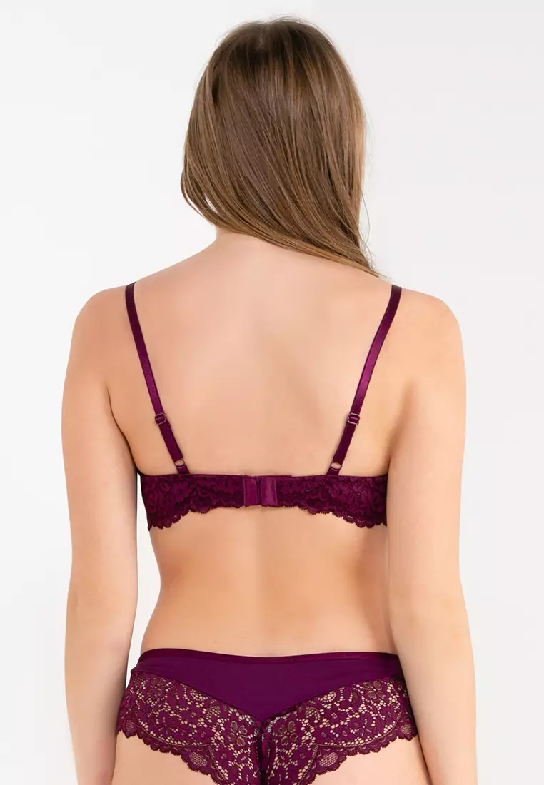 Buy Hunkemoller Rose Lace Underwire Bra - Pickled Beet At 55% Off