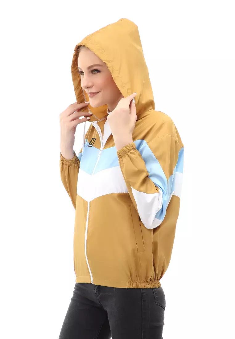 Hardwin Jacket Outer Wanita Jaket Hoodie 3 Warna Material Parasut Despo ORIGINAL - Mustard