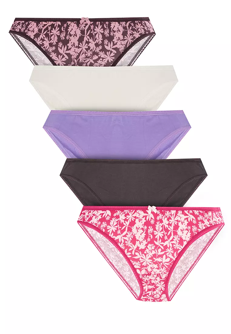 5pk Cotton Lycra Bikini Knickers