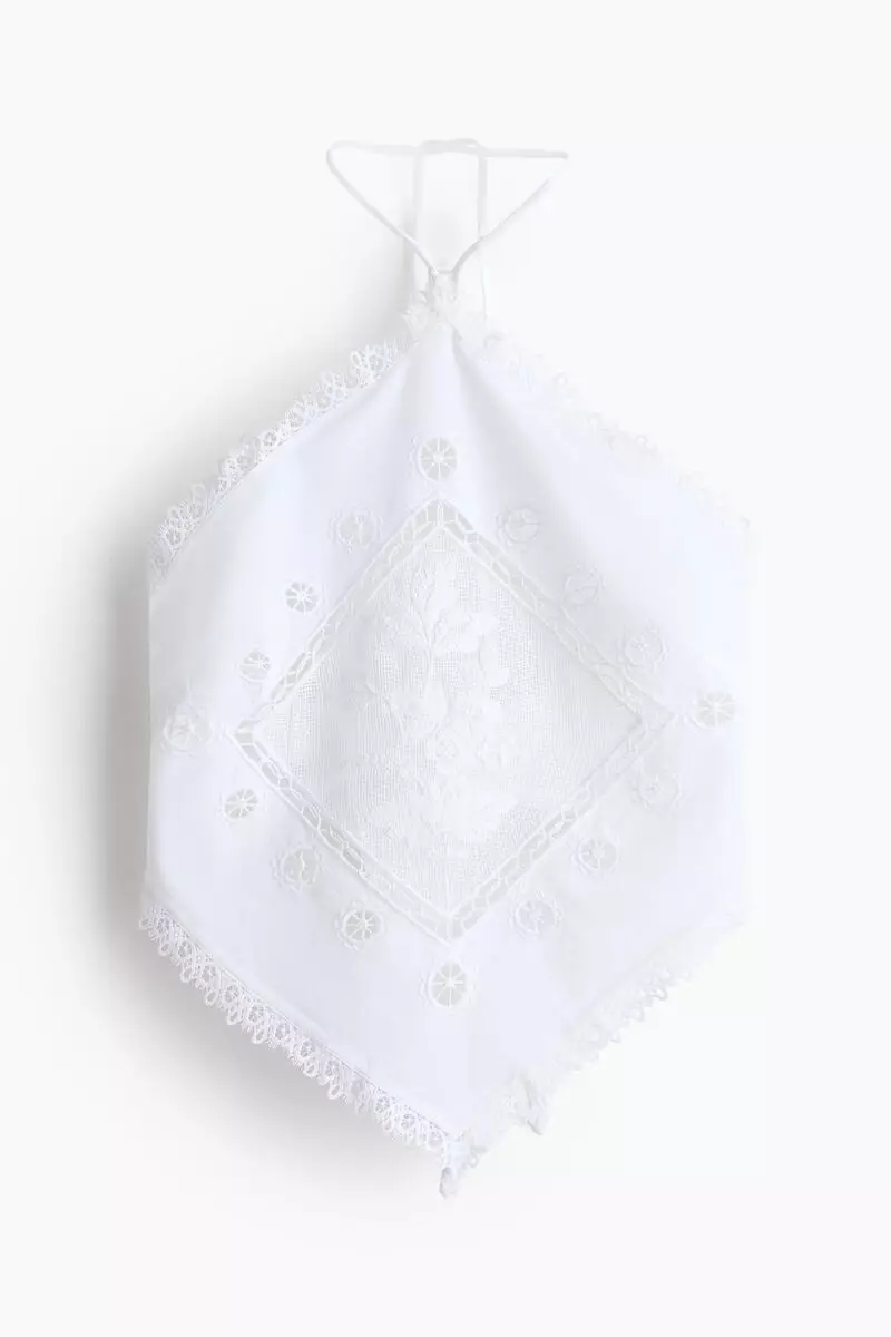 Lace-detail halterneck top