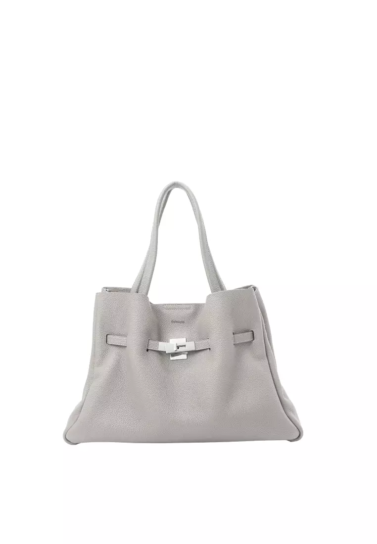SAOIRSE Soft Structural Belt Tote Bag - Beige