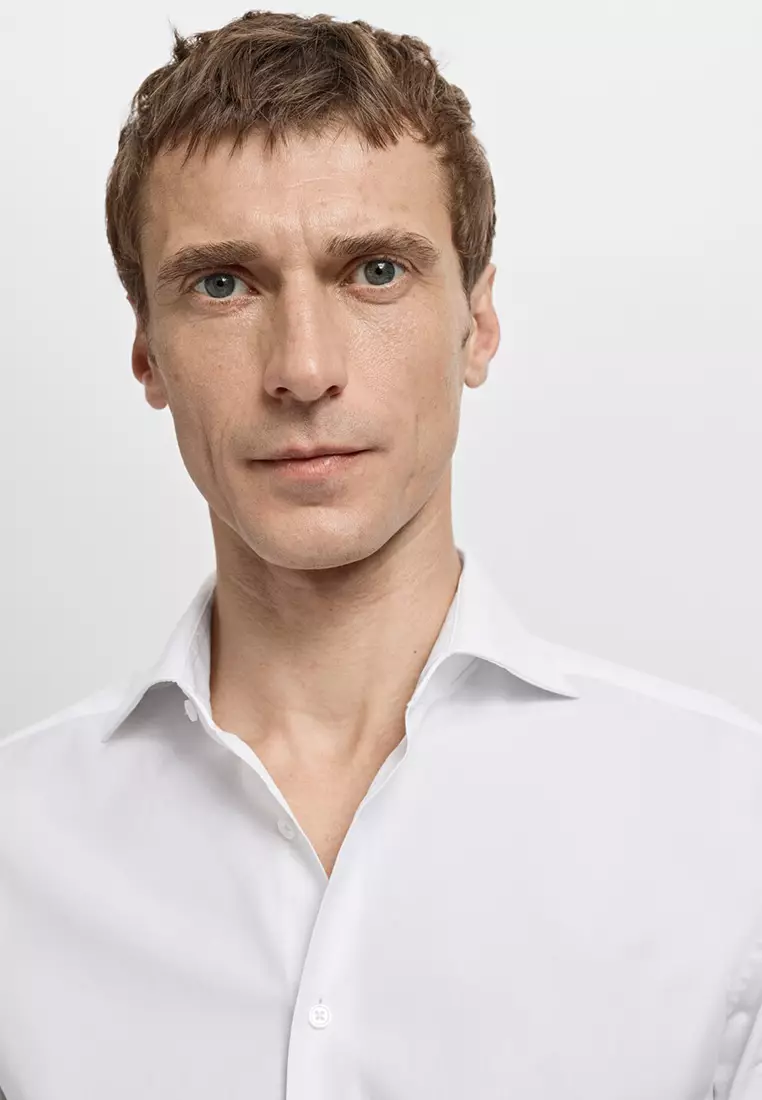 Slim-Fit Cotton Poplin Suit Shirt