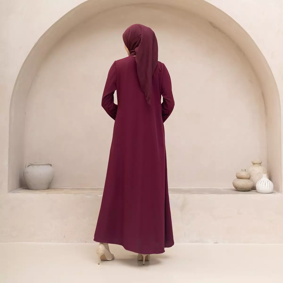 EPC Abaya Amara - Burgundy - Moonlit Elegance Series