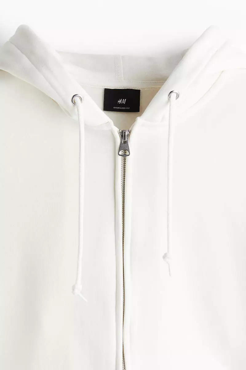 H&m white zip up hoodie shop