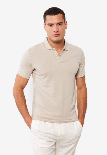 LC WAIKIKI beige Slim Short Sleeve Men's Polo Shirt 62C52AA0A017D8GS_1