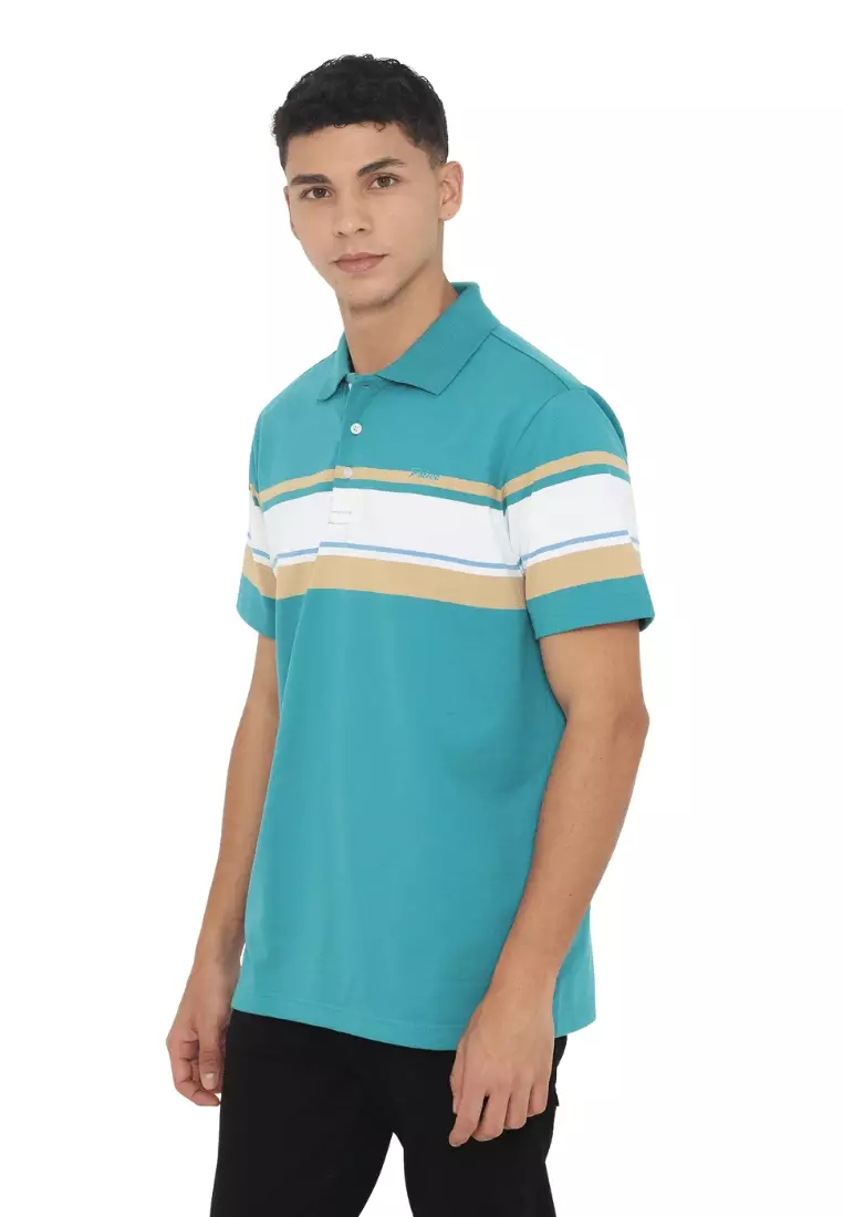 POLICE Polo Shirt Salur Bordir Cotton Premium Tebal Pria 553040